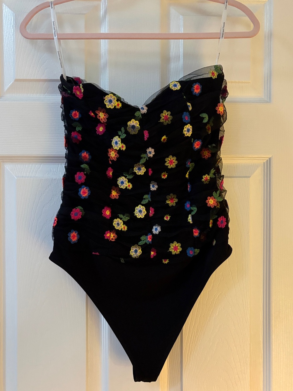 Colorful Floral Embroidered Body Suit